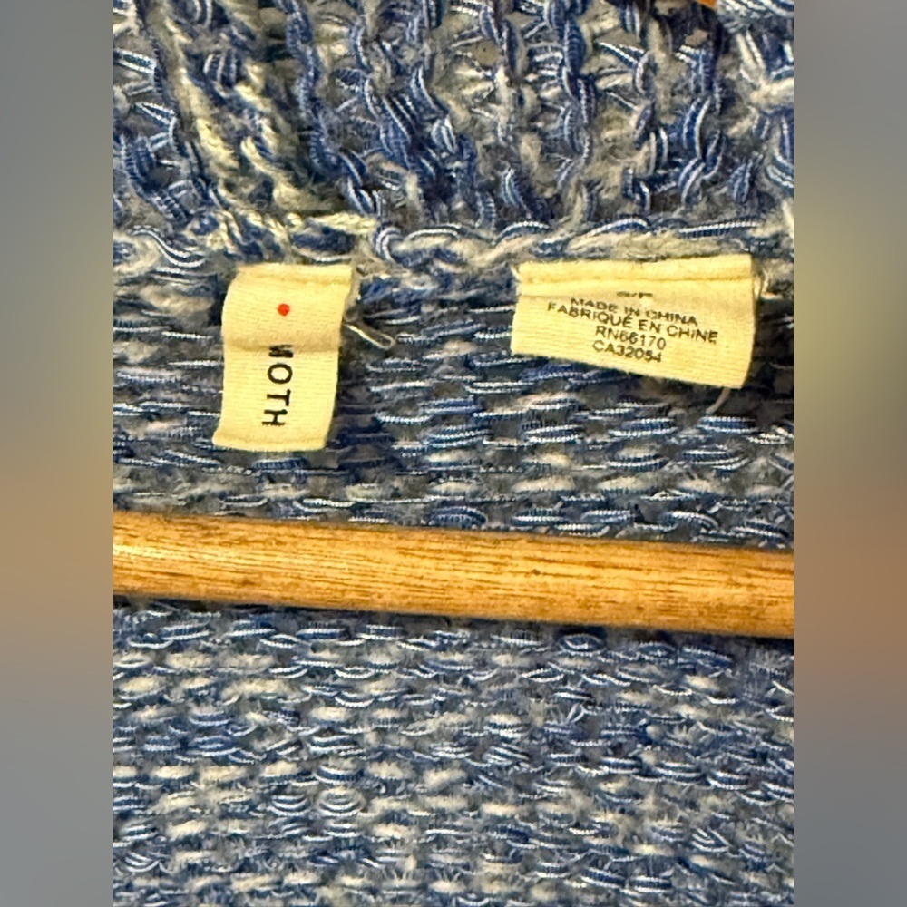 Moth Blue and White Women's Cardigan - Picture 2 of 5